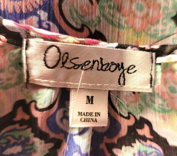 Olsenboye Boho Peasant Sheer Crop Top - Size  M - Picture 7 of 9